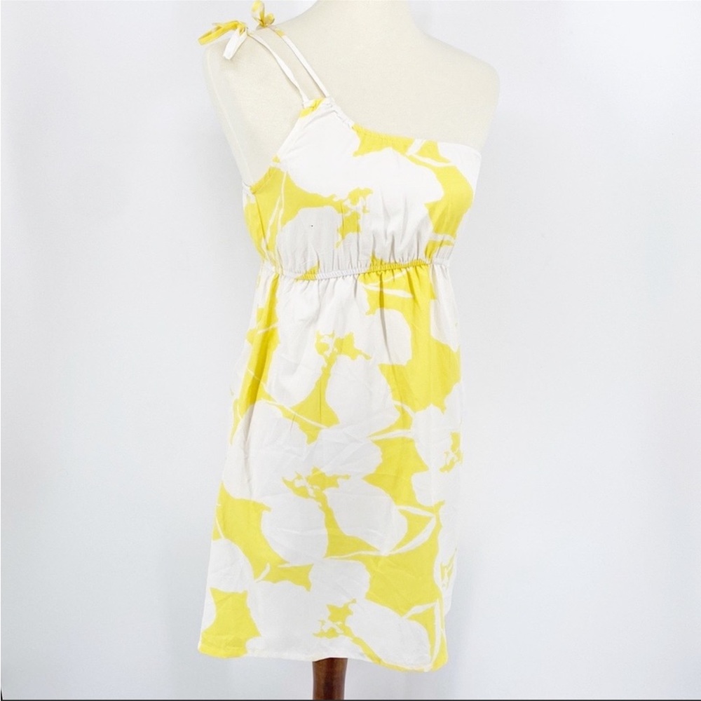 ROXY Yellow Floral One Shoulder Dress